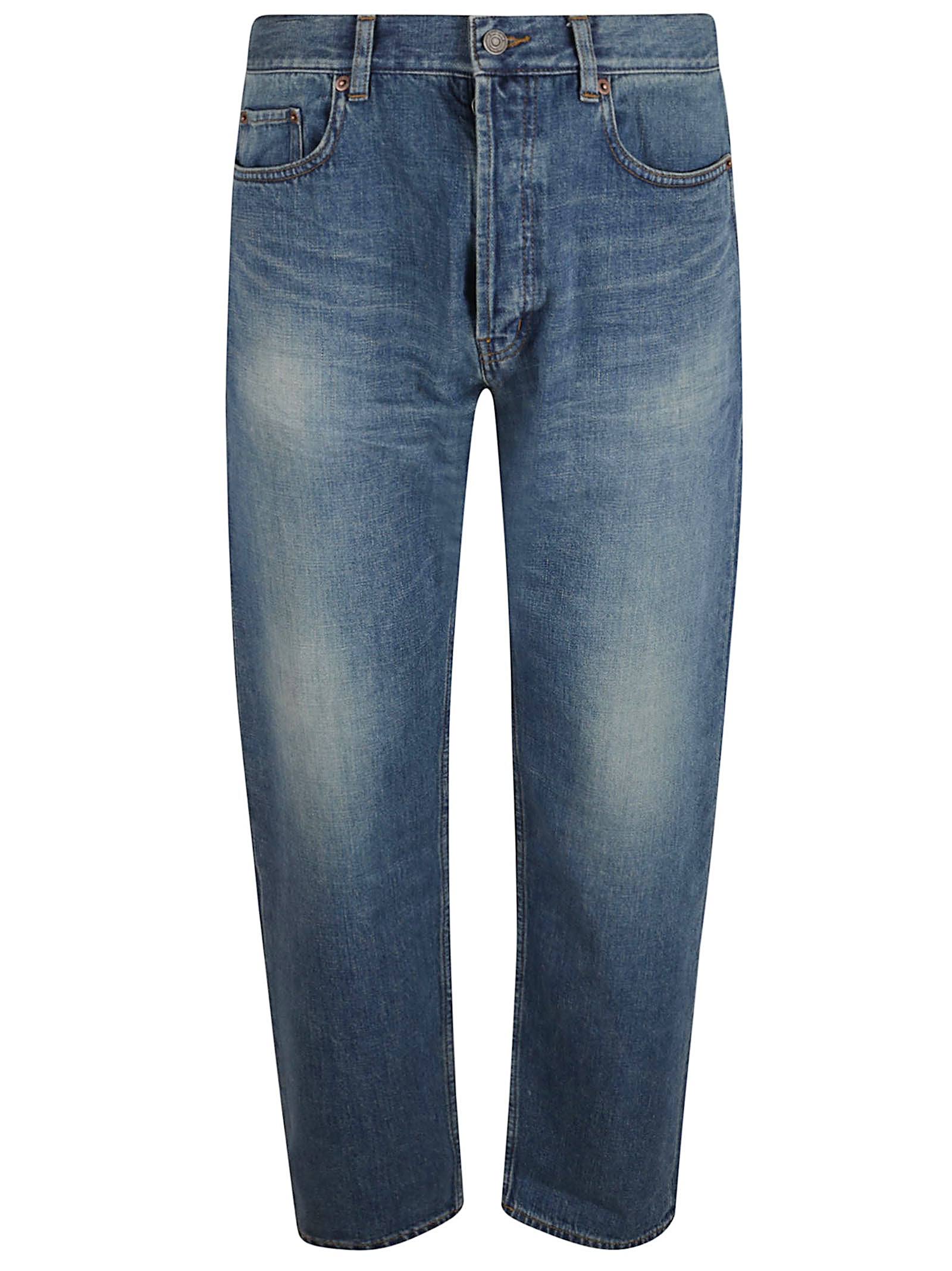 Mid-Rise Straight Leg Denim Jeans