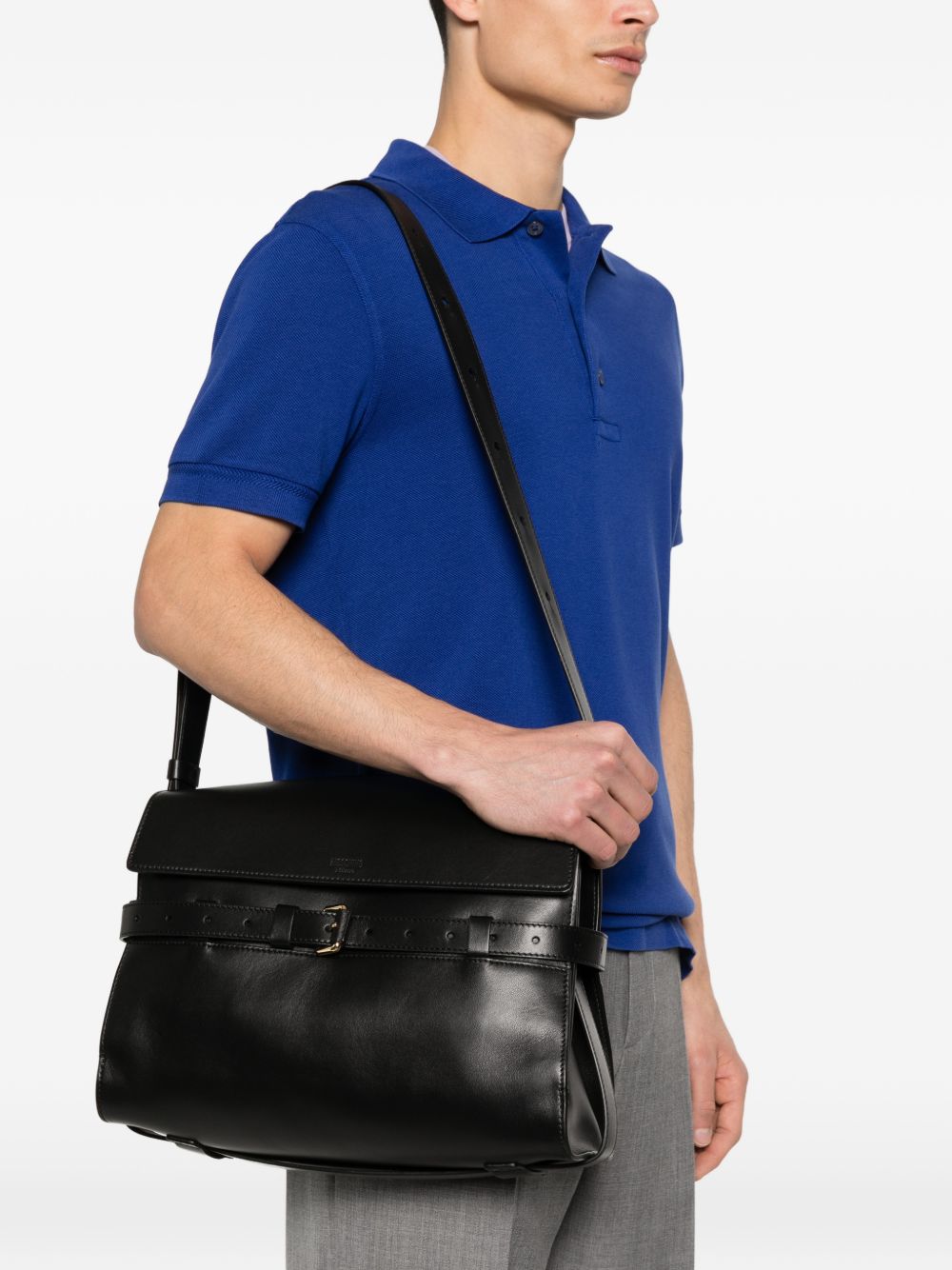 Rectangular Shoulder Bag With Structured Flap