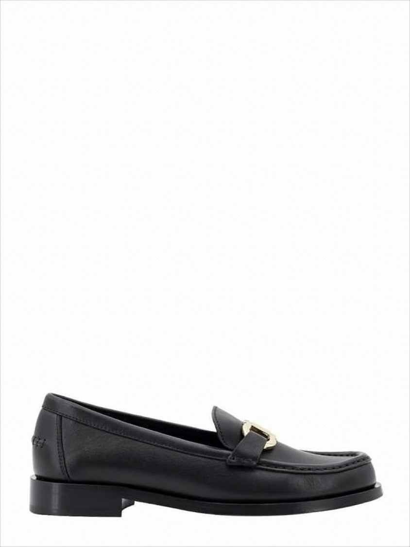 Black Calf Leather Loafers with Polished Finish