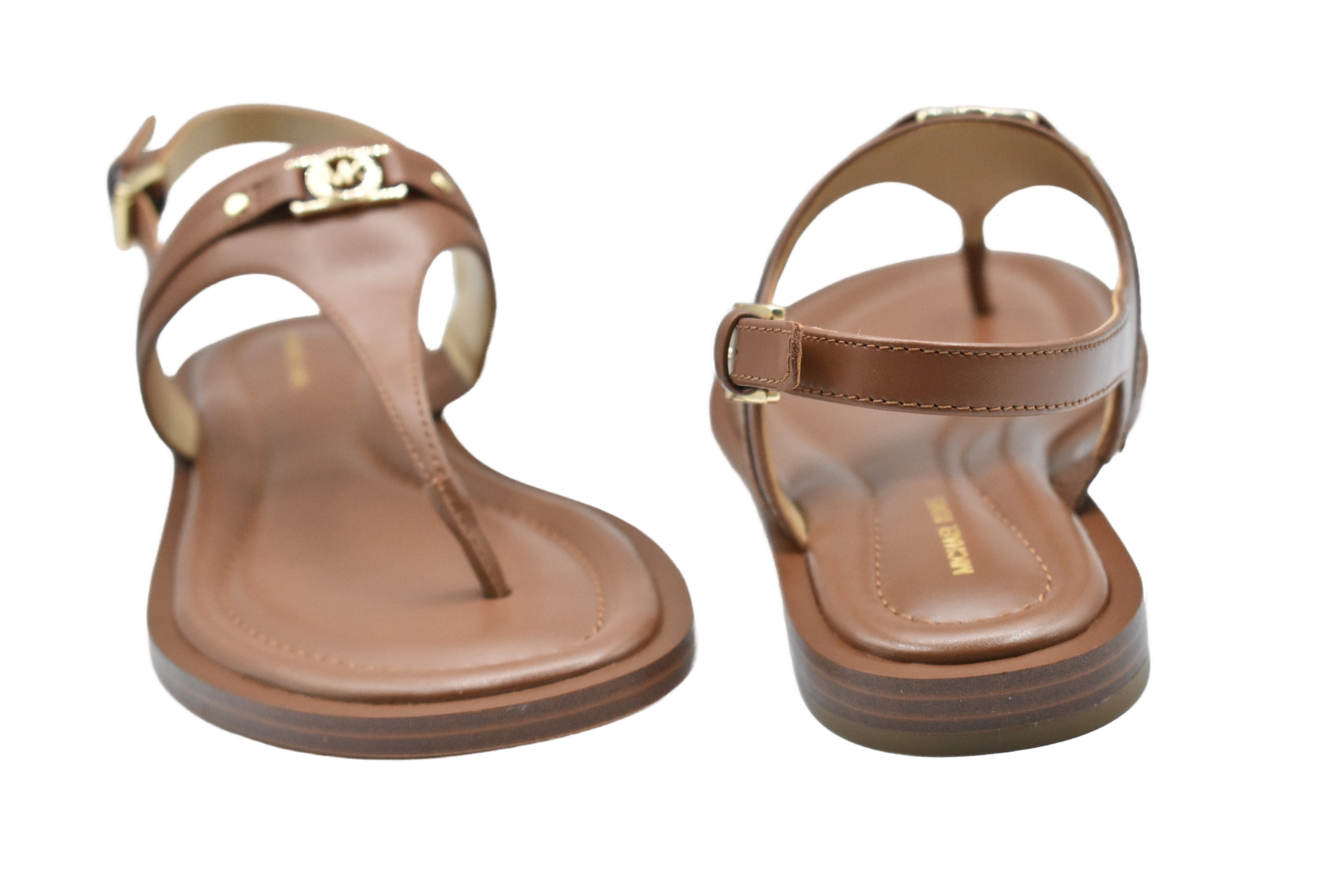 T-Silhouette Leather Sandals With Buckle Strap