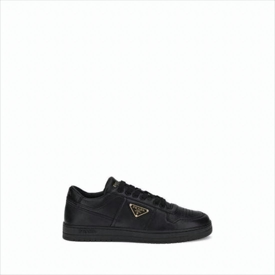 Bold Black Leather Low-Top Sneakers