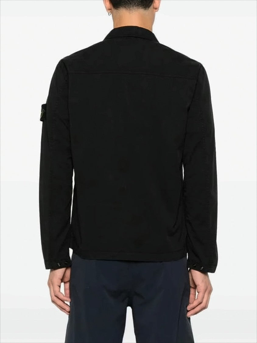 Black Zip-Up Jacket with Classic Collar