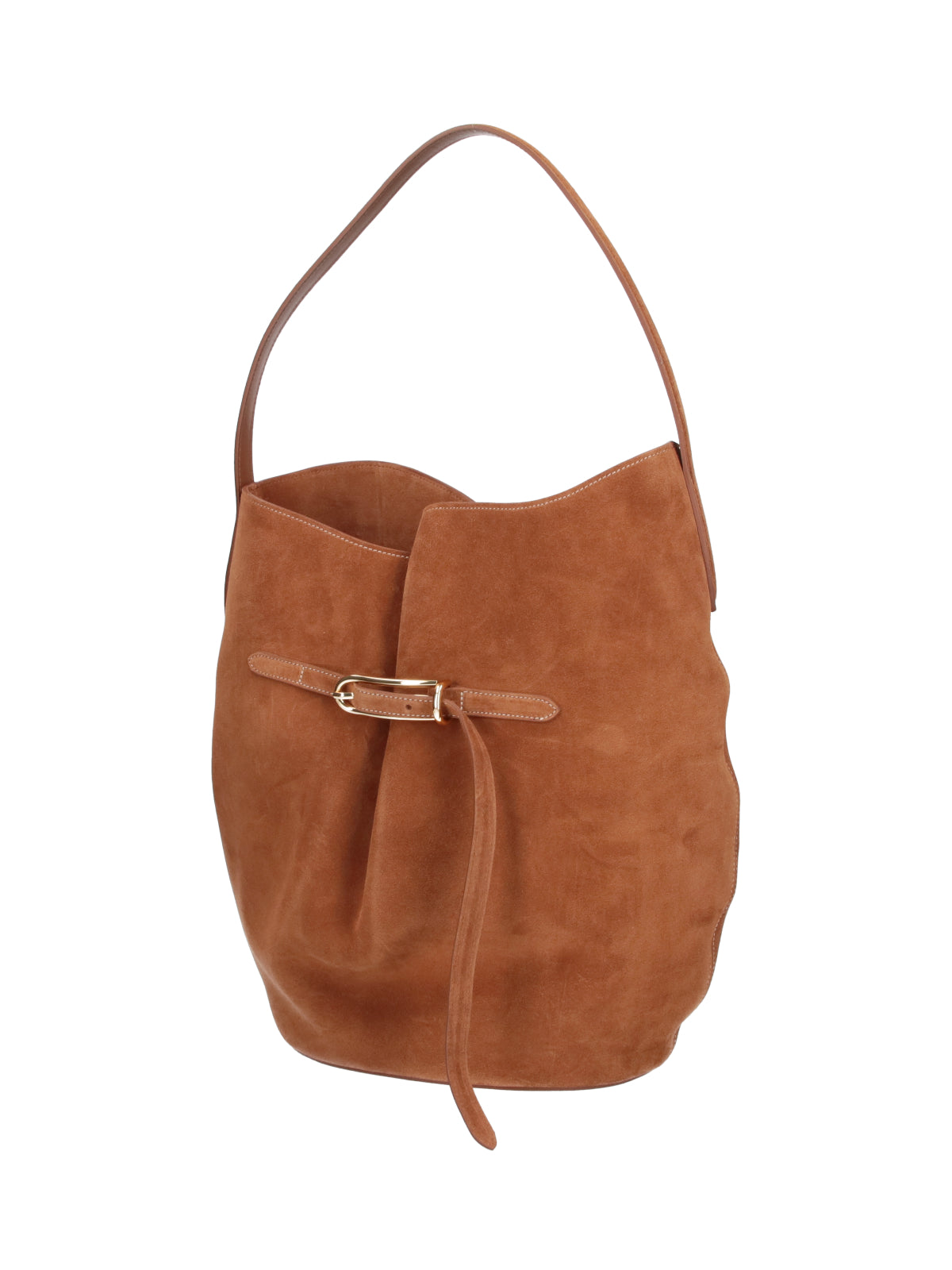 Brown Suede Adjustable Strap Bag