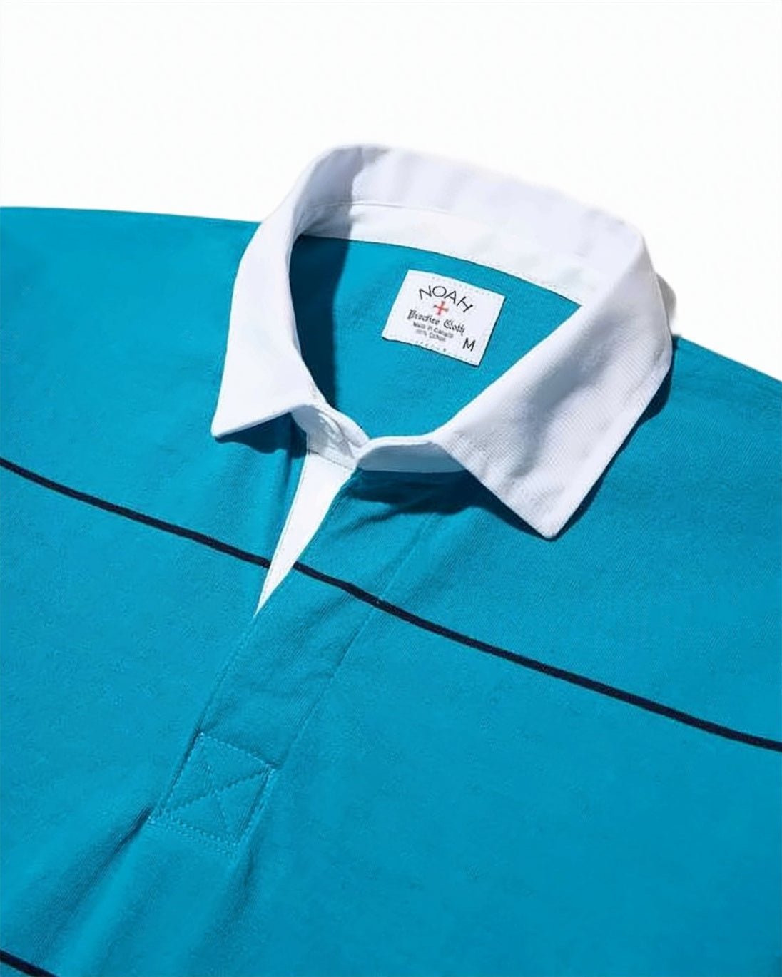 Turquoise Polo Shirt with Contrasting White Collar