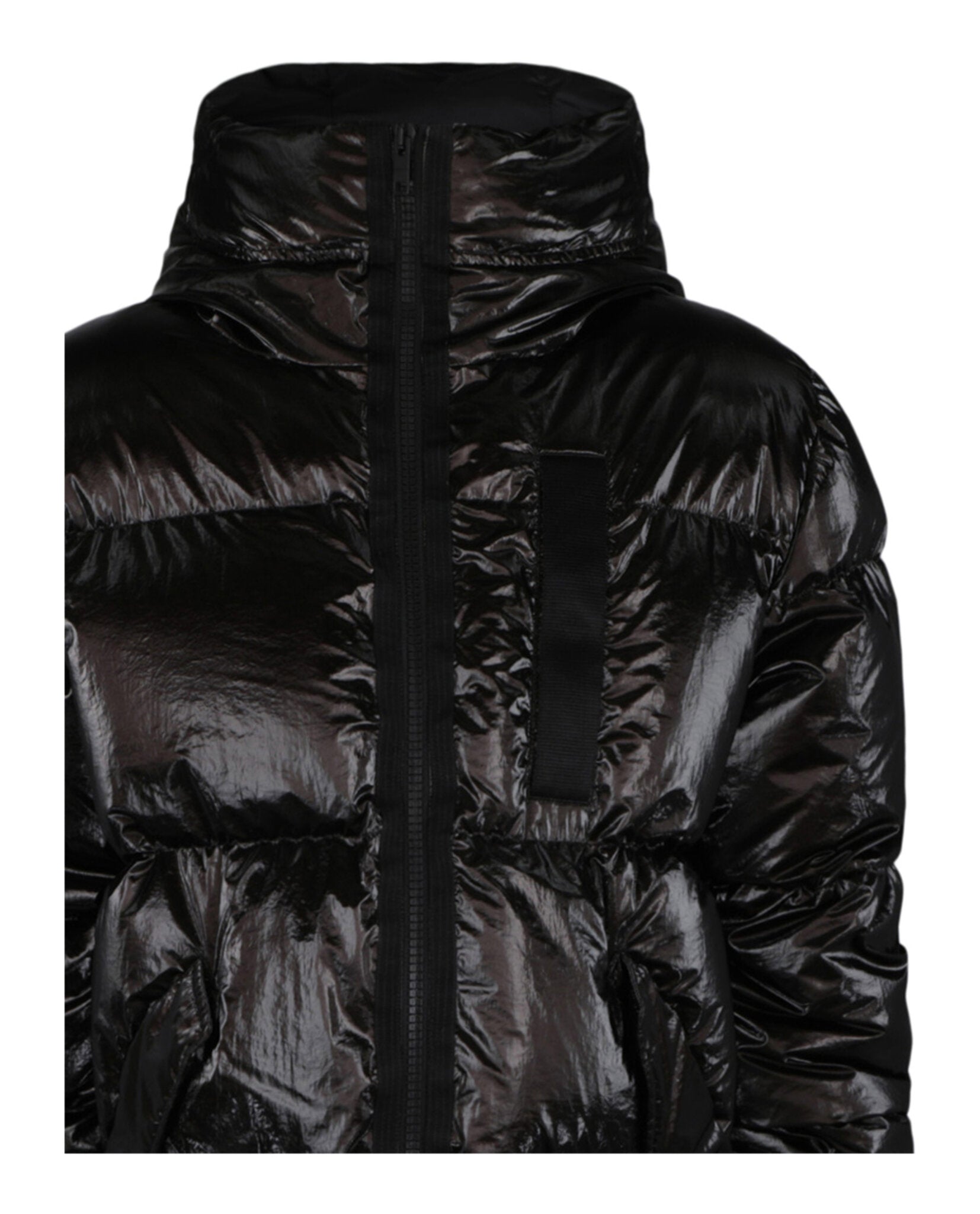 Metallic Long Puffer Jacket