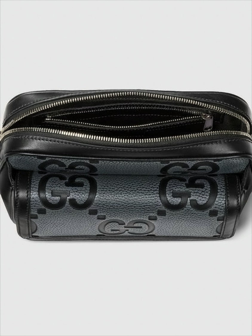 Textured Cowhide Leather Crossbody Bag with Embossed Logo
