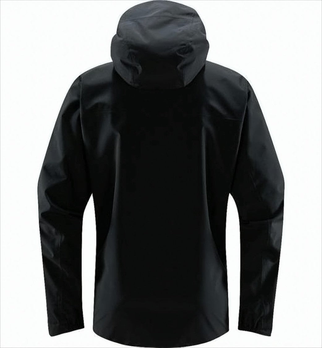 Black Padded Jacket with Attached Hood