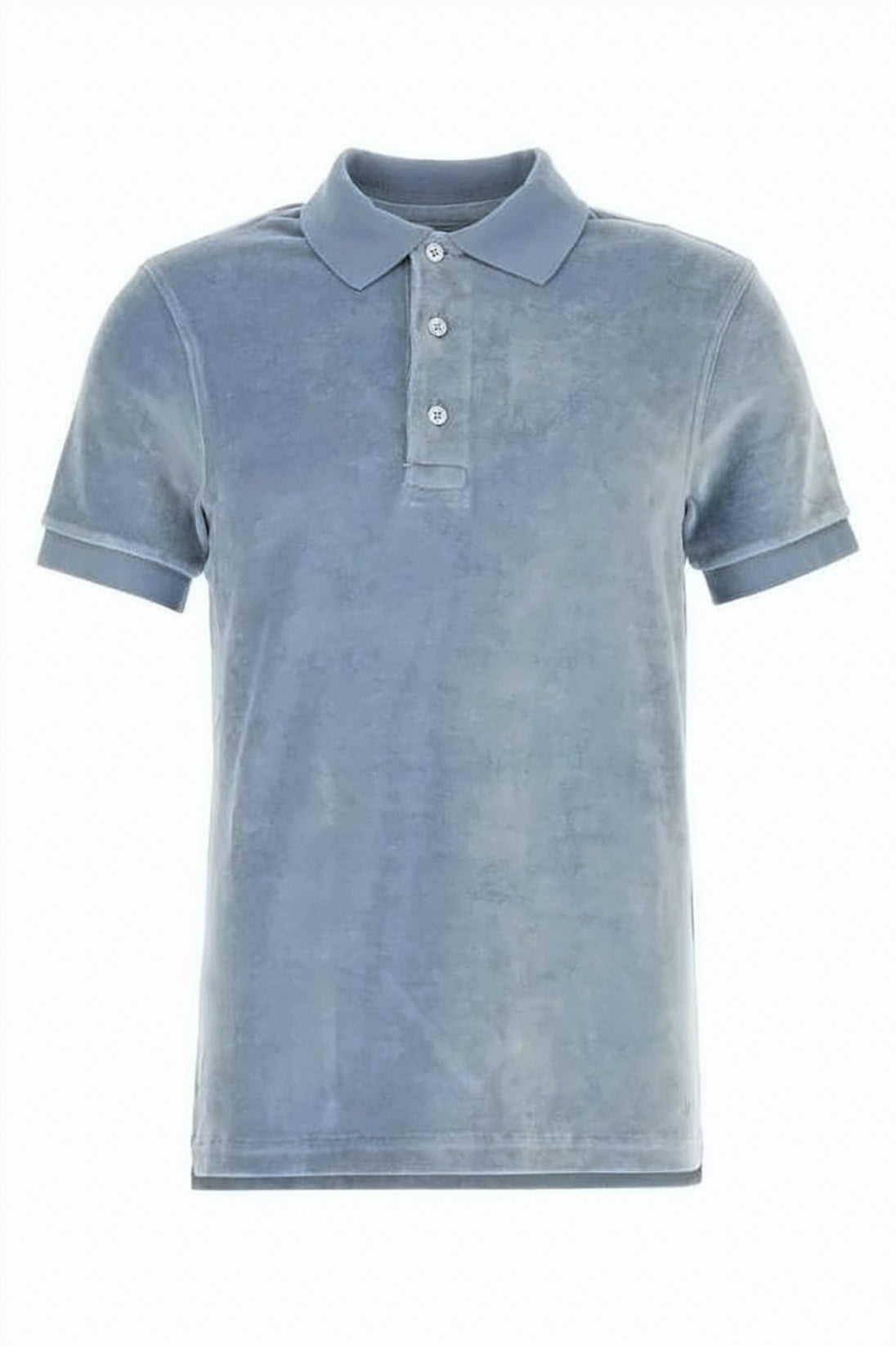 Short-Sleeved Polo Shirt with Velvety Texture