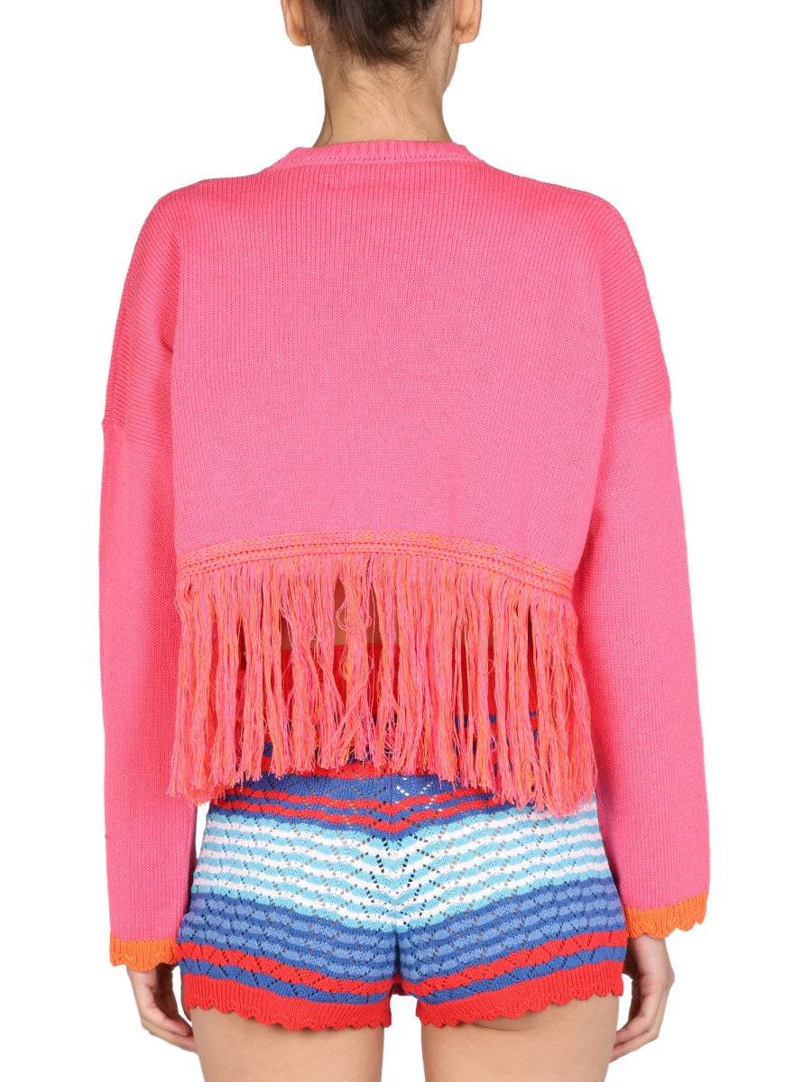 Cropped Crew Neck Sweater