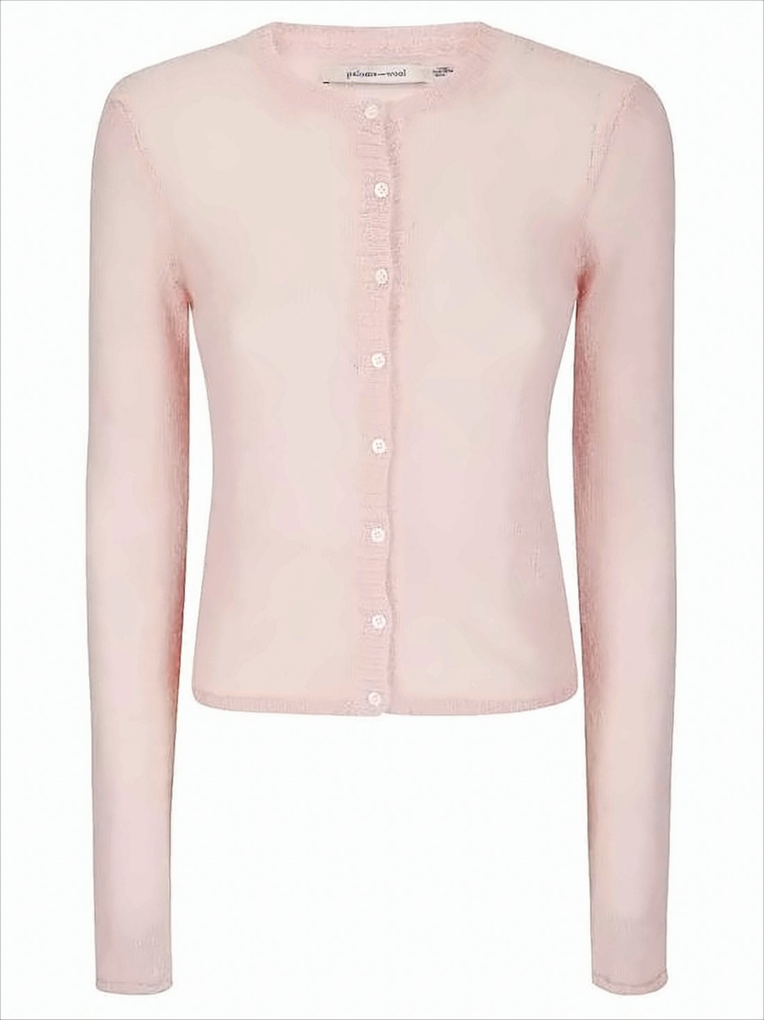 Cropped Pink Cardigan with Delicate Fuzzy Texture