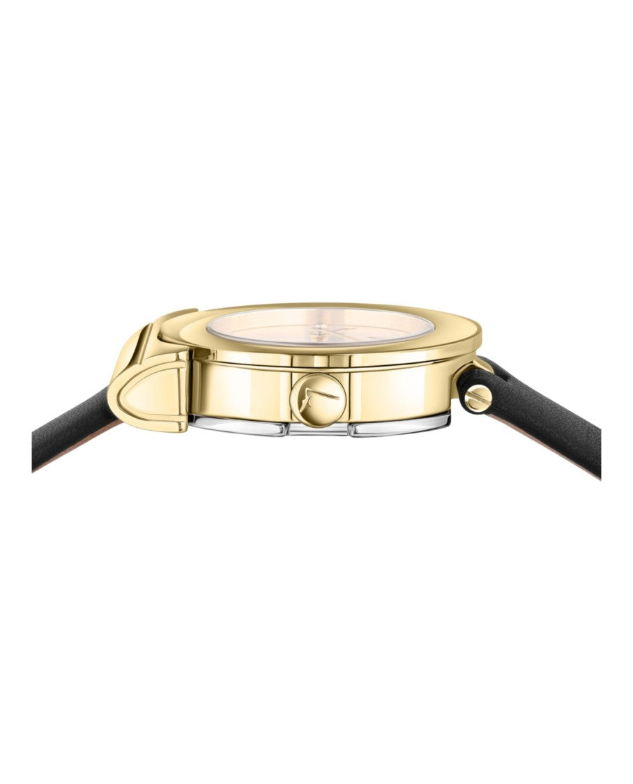 Gancino Strap Watch With Yellow Gold Case