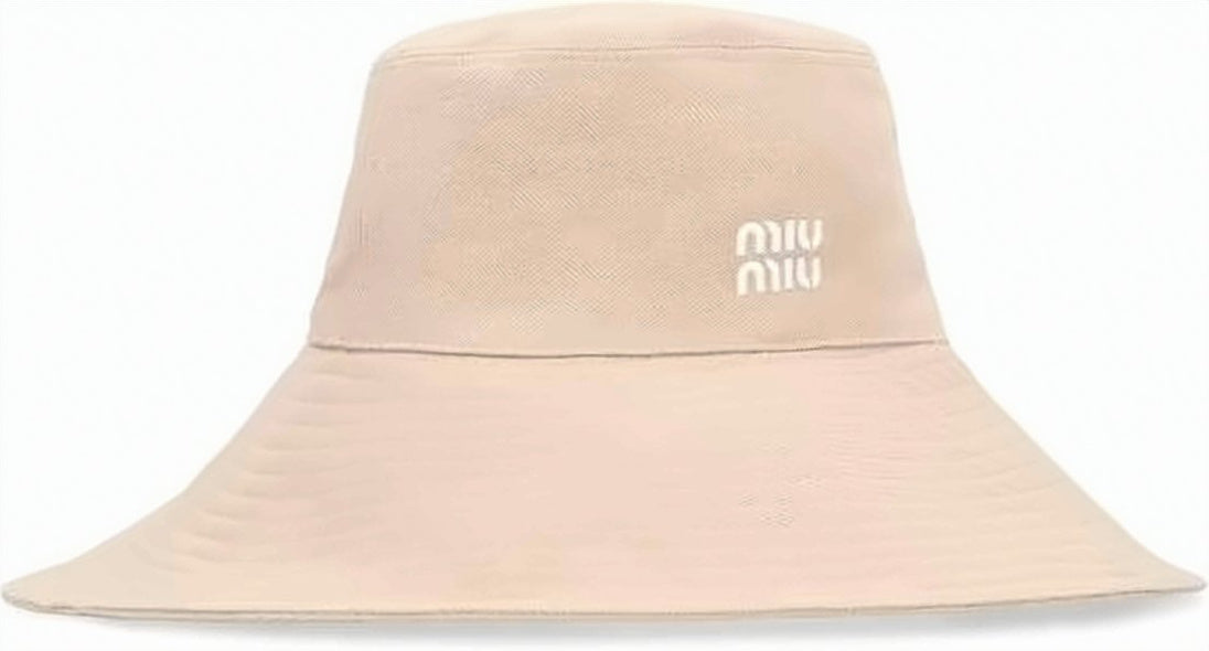Wide-Brimmed Cotton Bucket Hat