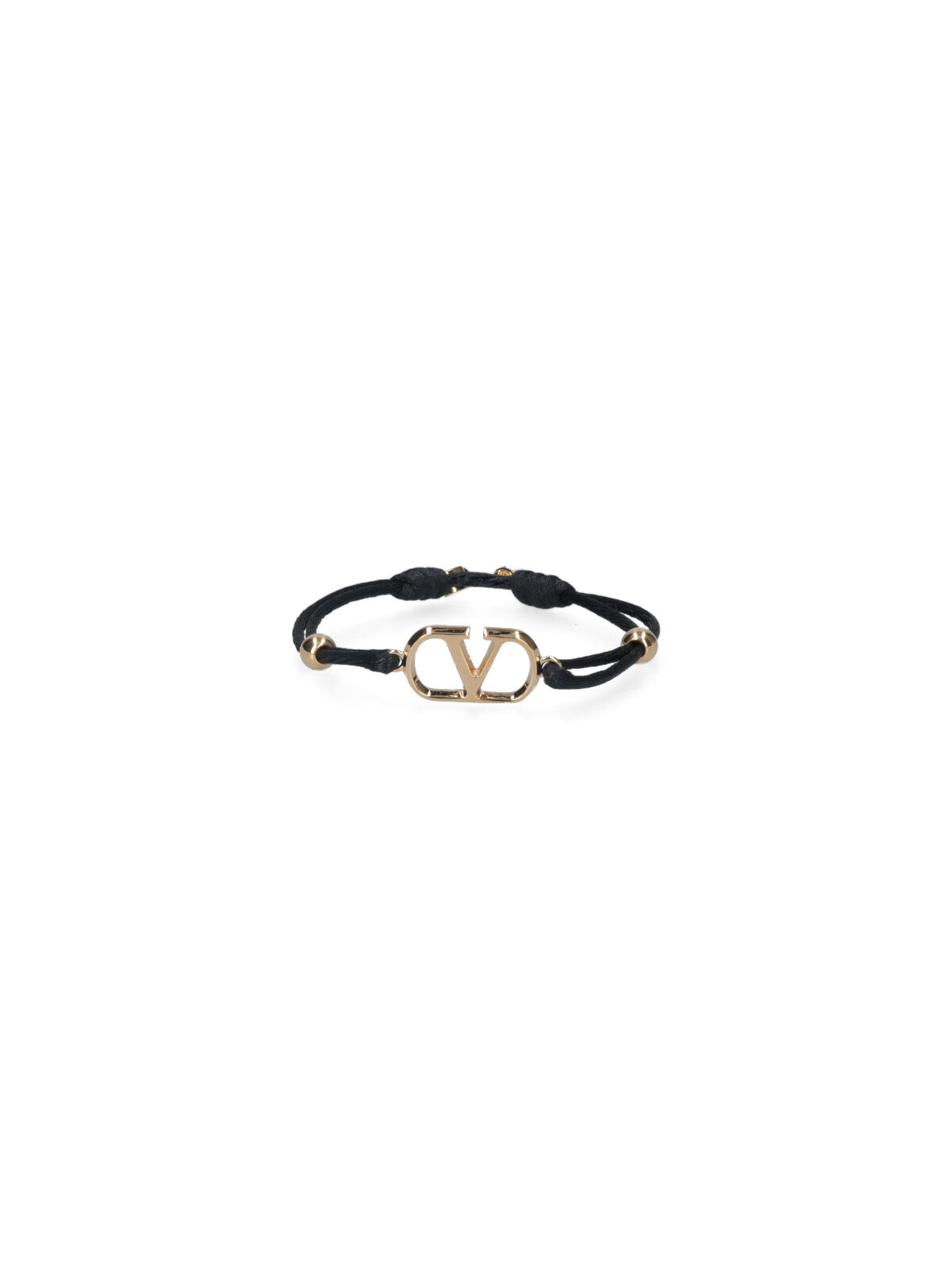 Black Fabric VLogo Signature Bracelet