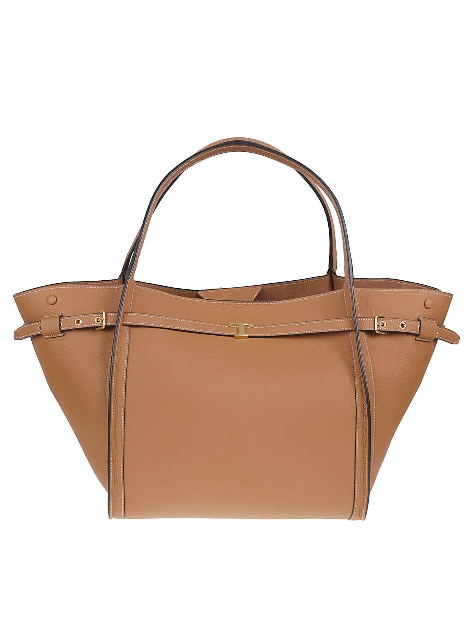 Structured Shopping Bag with Iconic T-shaped Accessory