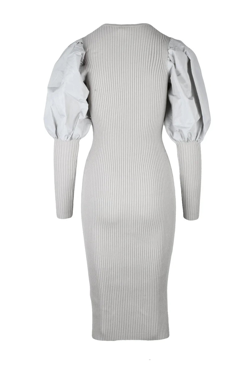 Long Knit Dress - Pearl Grey