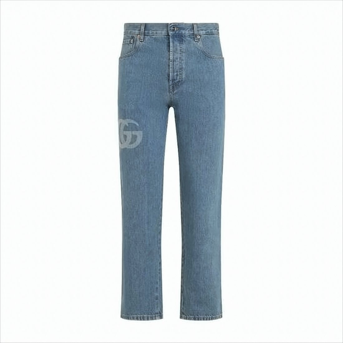 Classic Straight-Leg Blue Denim Pants