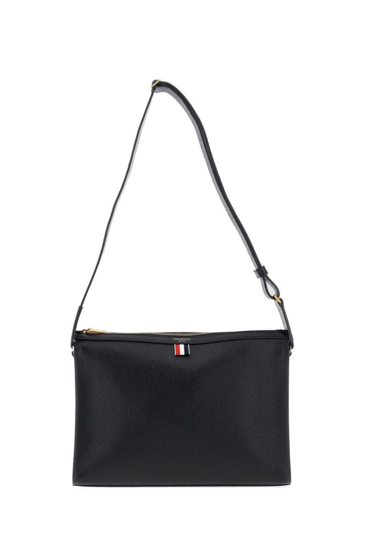 Black Grain Leather Shoulder Bag