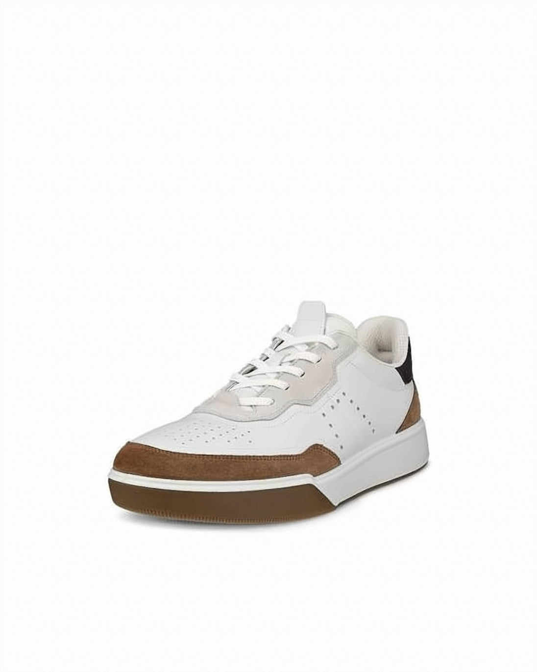 Low-Top White Leather Sneakers with Suede Accents