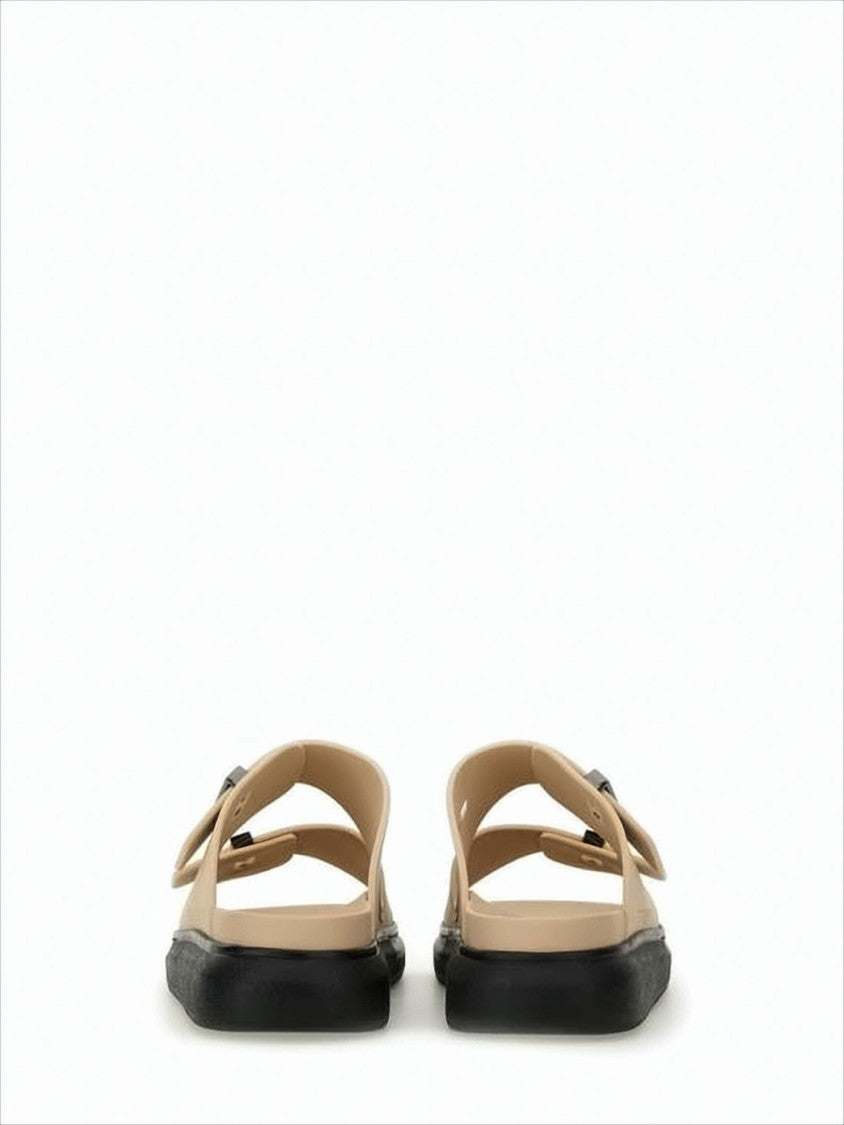 Minimalist Mules with Adjustable Straps and Rubber Sole