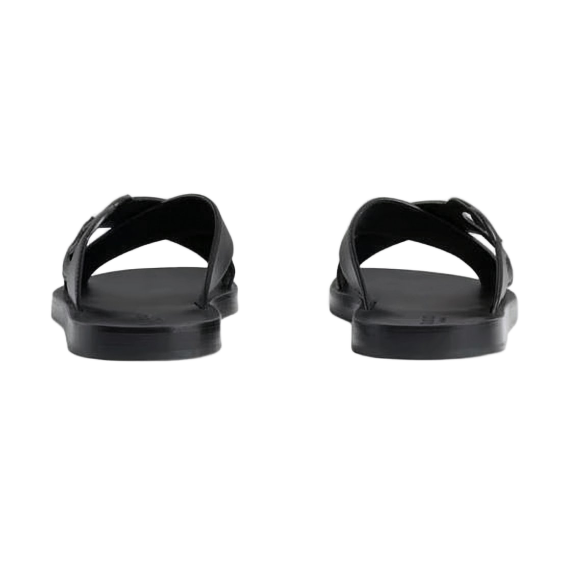 Black Leather Cross-Strap Gucci Sandals