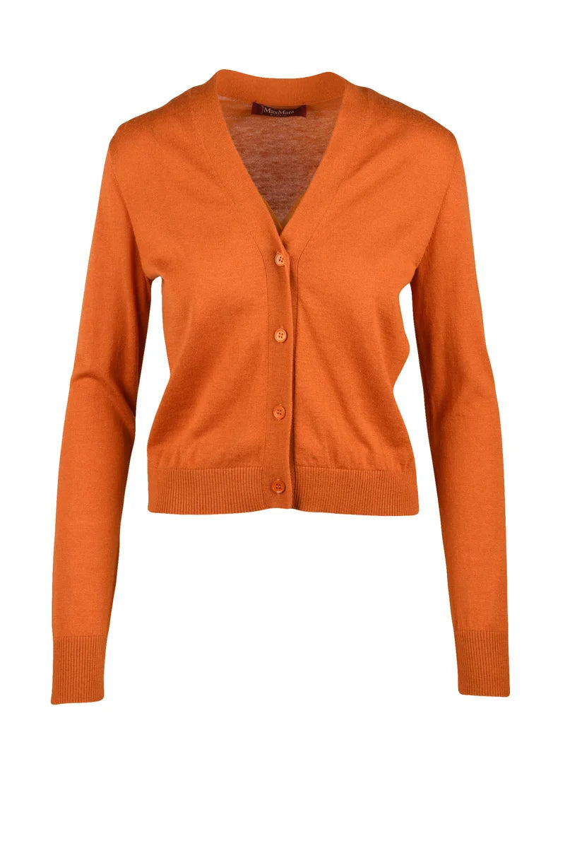 Waist Cardigan Silk Wool - Orange