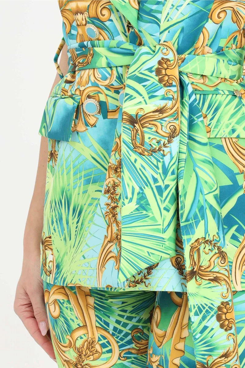 Tailored Tropical Vest with Structured Silhouette