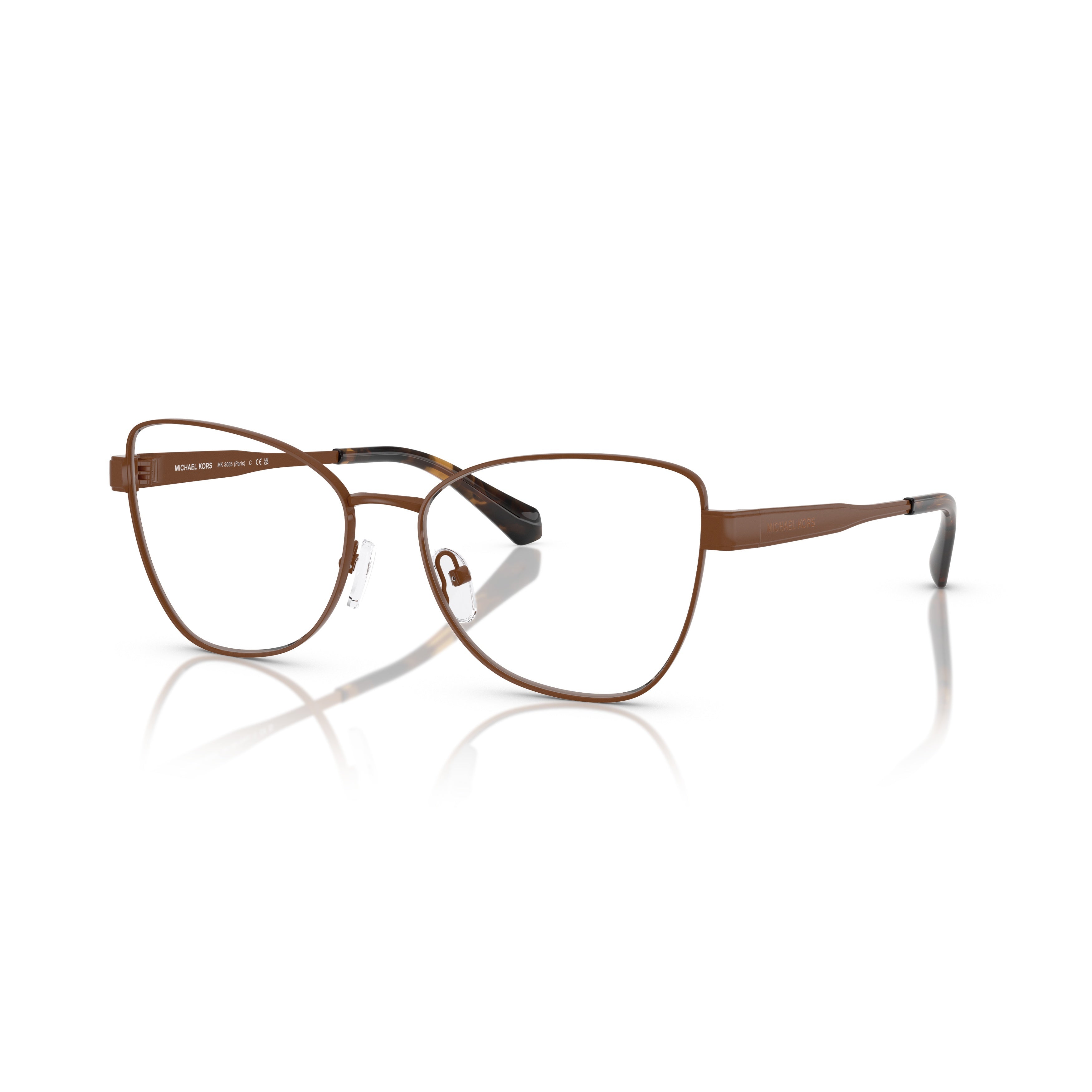 0mk3085 Sleek Tortoiseshell-Patterned Metal Frame Eyeglasses