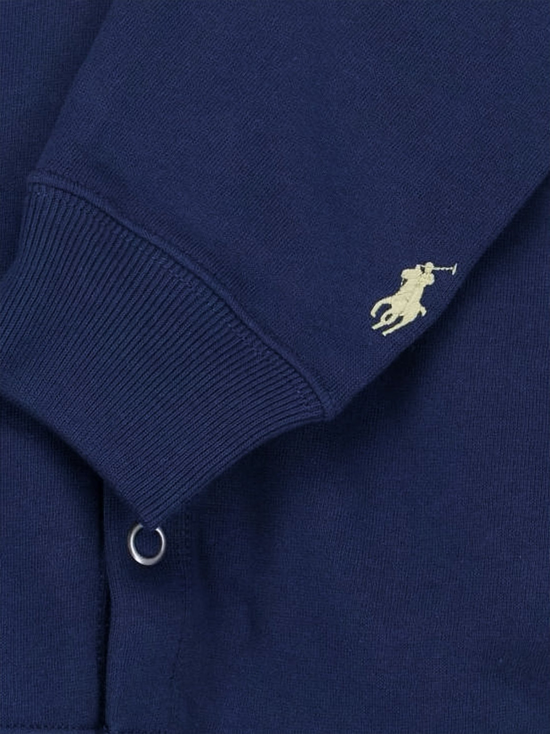 Cropped Long-Sleeve Top with Snap-Button Front and Ribbed Cuffs