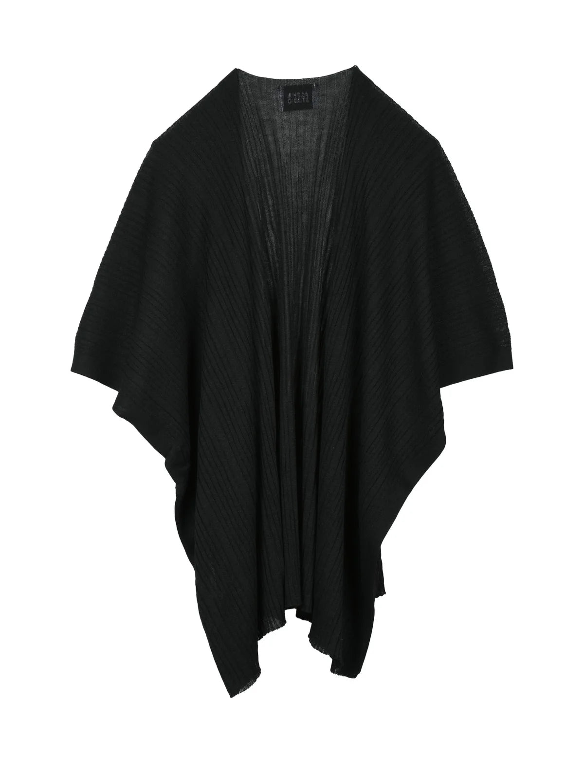 Black Viscose Polyester Open Cardigan