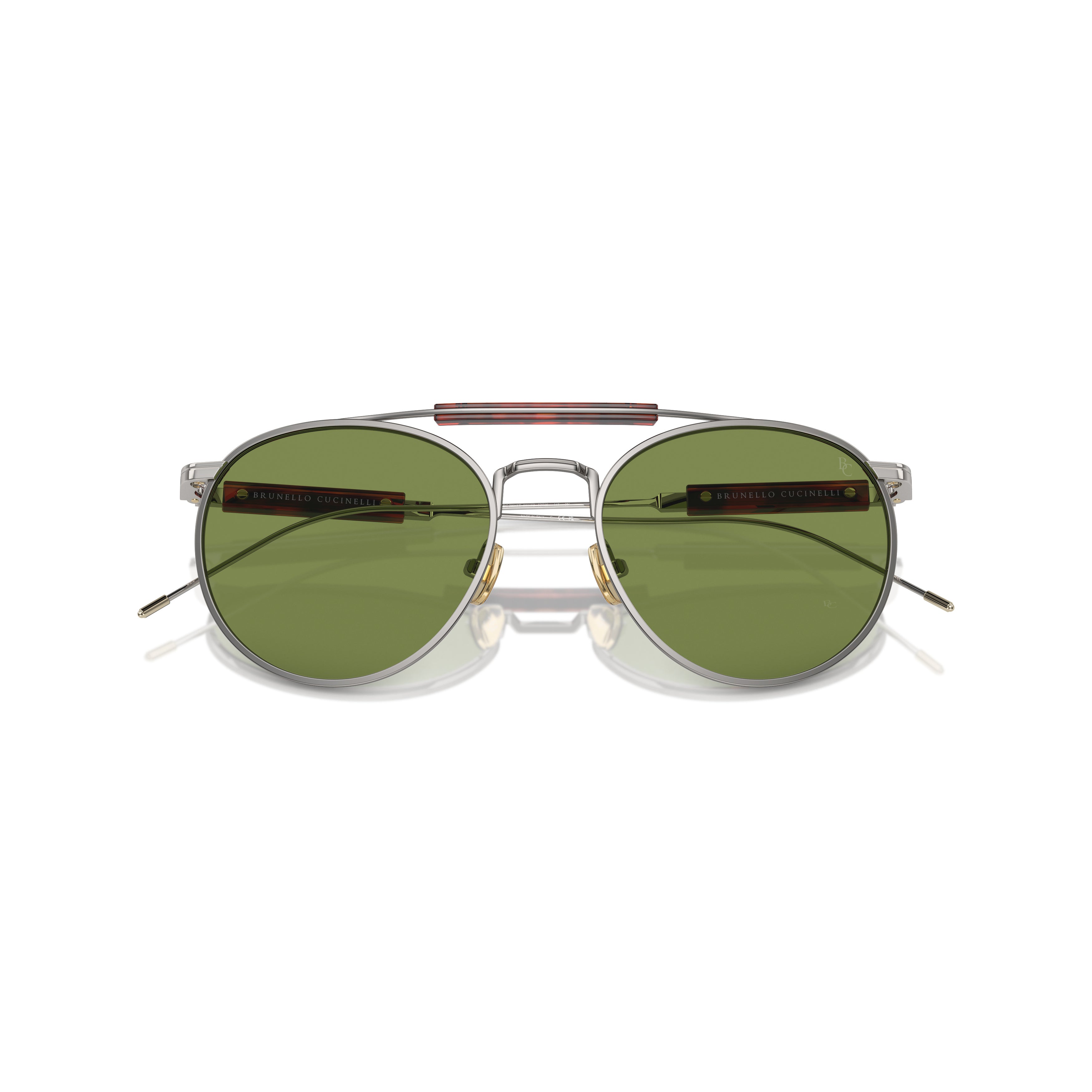 0bc2004st Titanium Frame Sunglasses with Green Lenses