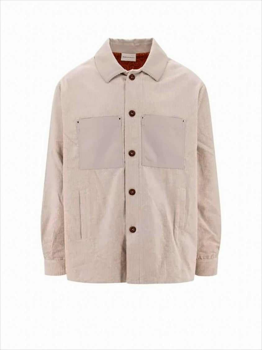 Relaxed Fit Corduroy Jacket with Contrast Lining