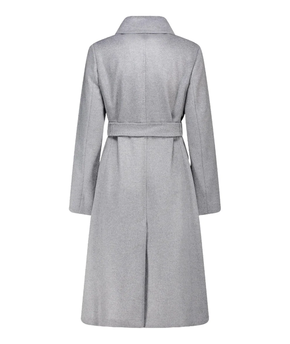 Wrap-Around Mid-Grey Virgin Wool Max Mara Coat