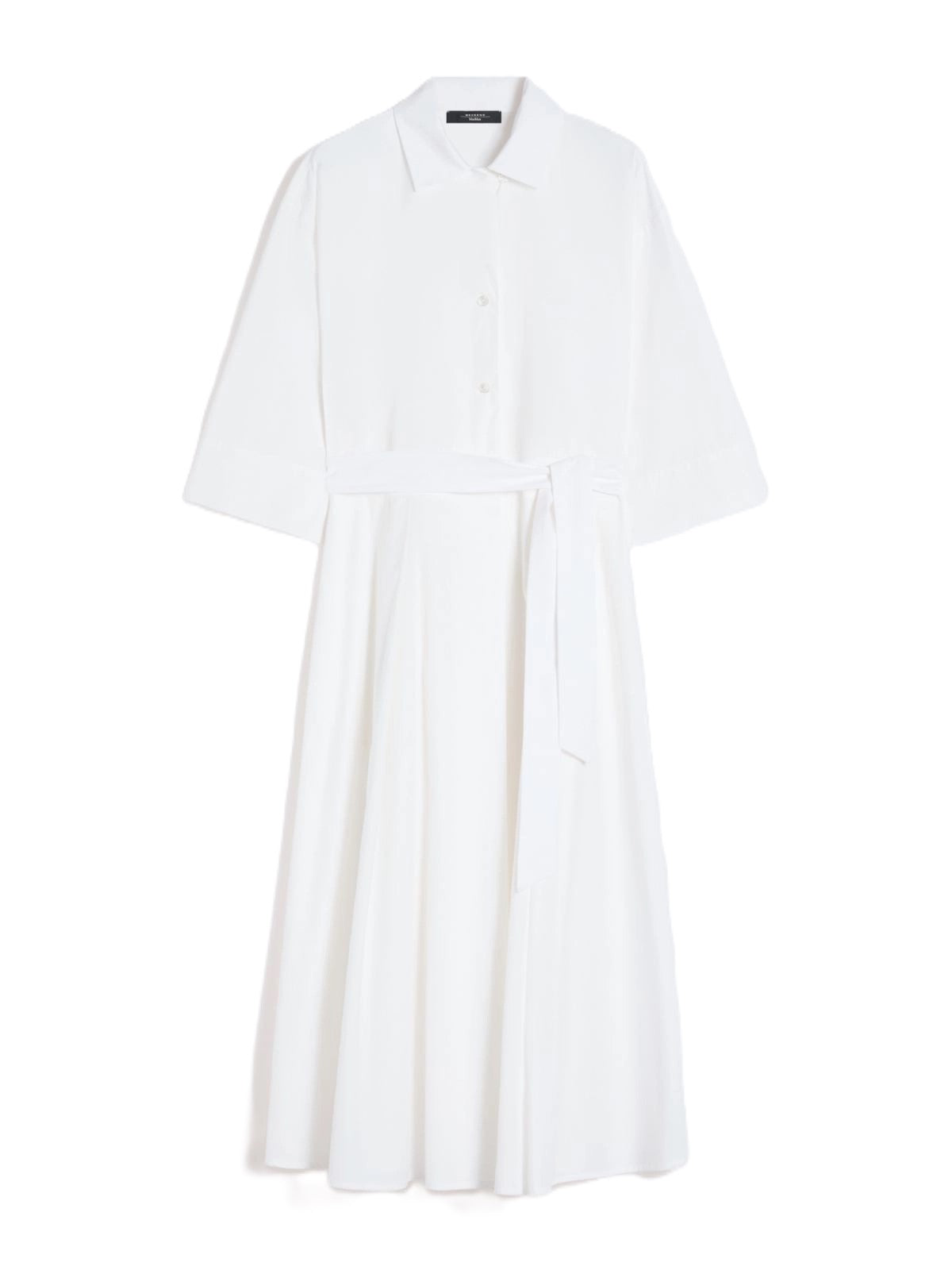 Midi Dress with Classic Shirt Collar