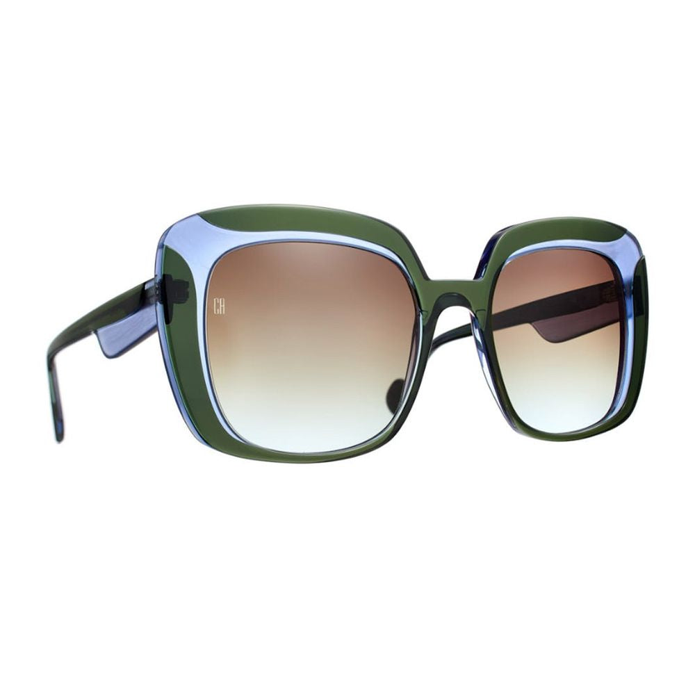 Ocilia Square Acetate Sunglasses with Aqua Accents