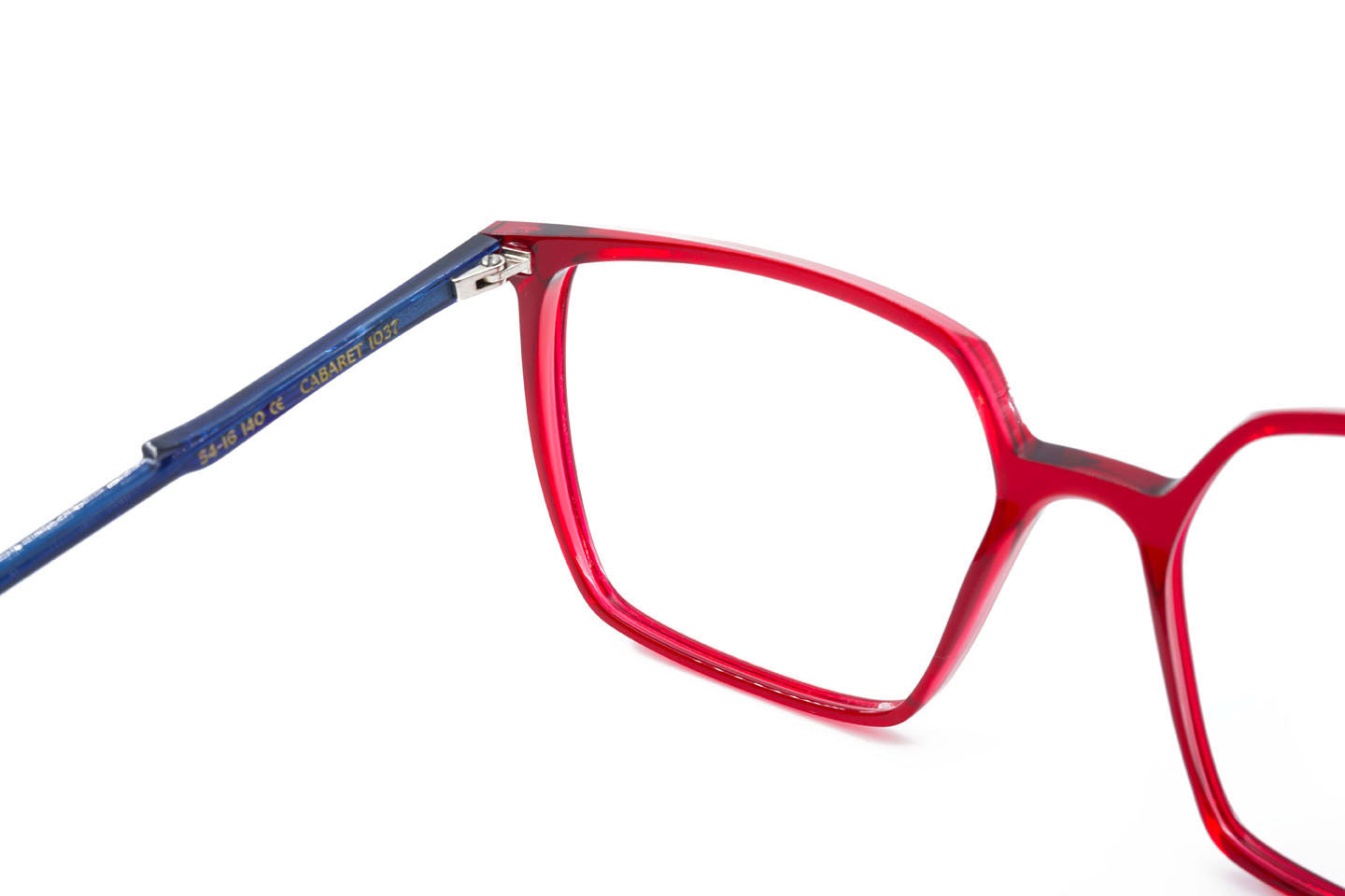 Caroline Abram Cabaret Transparent Red Acetate Square Eyeglasses
