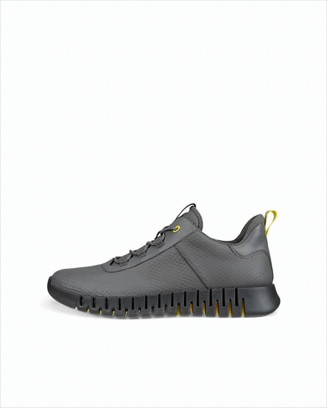 Streamlined Black Leather Sneakers with Textured Finish