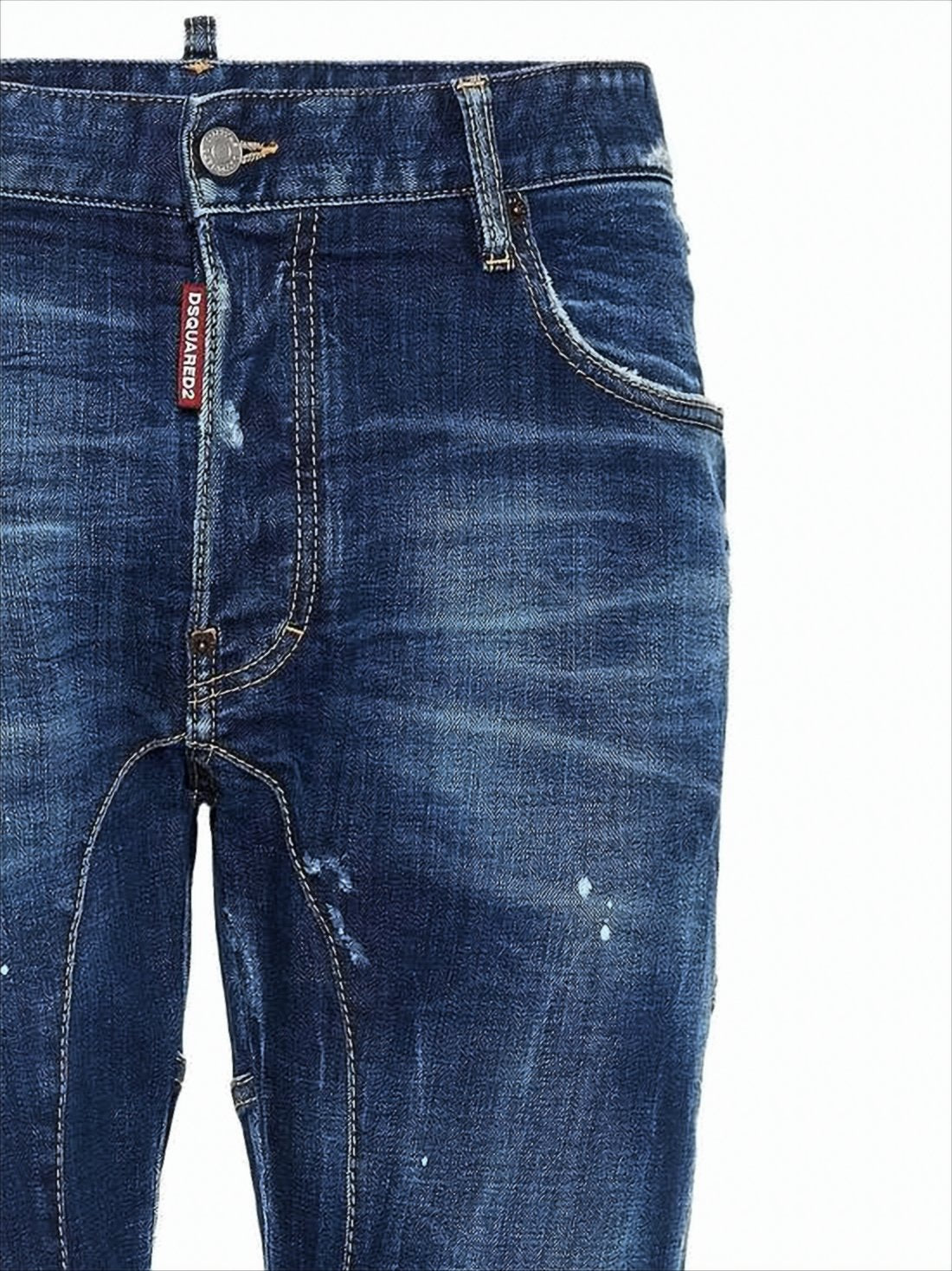 Slim-Fit Distressed Denim Pants