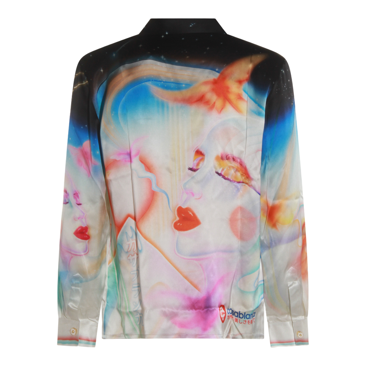 Surreal Print Long-Sleeved Shirt with Ethereal Design
