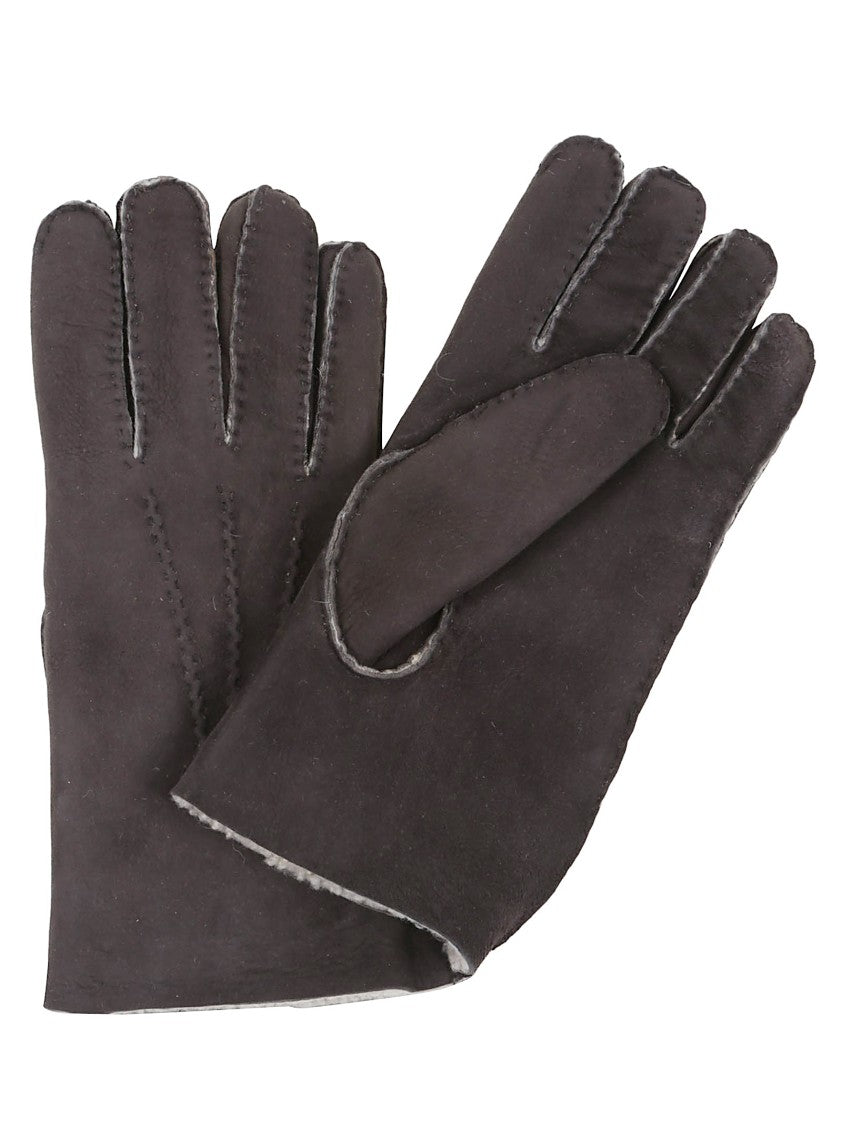 Suede Brown Gloves With Plush Lining