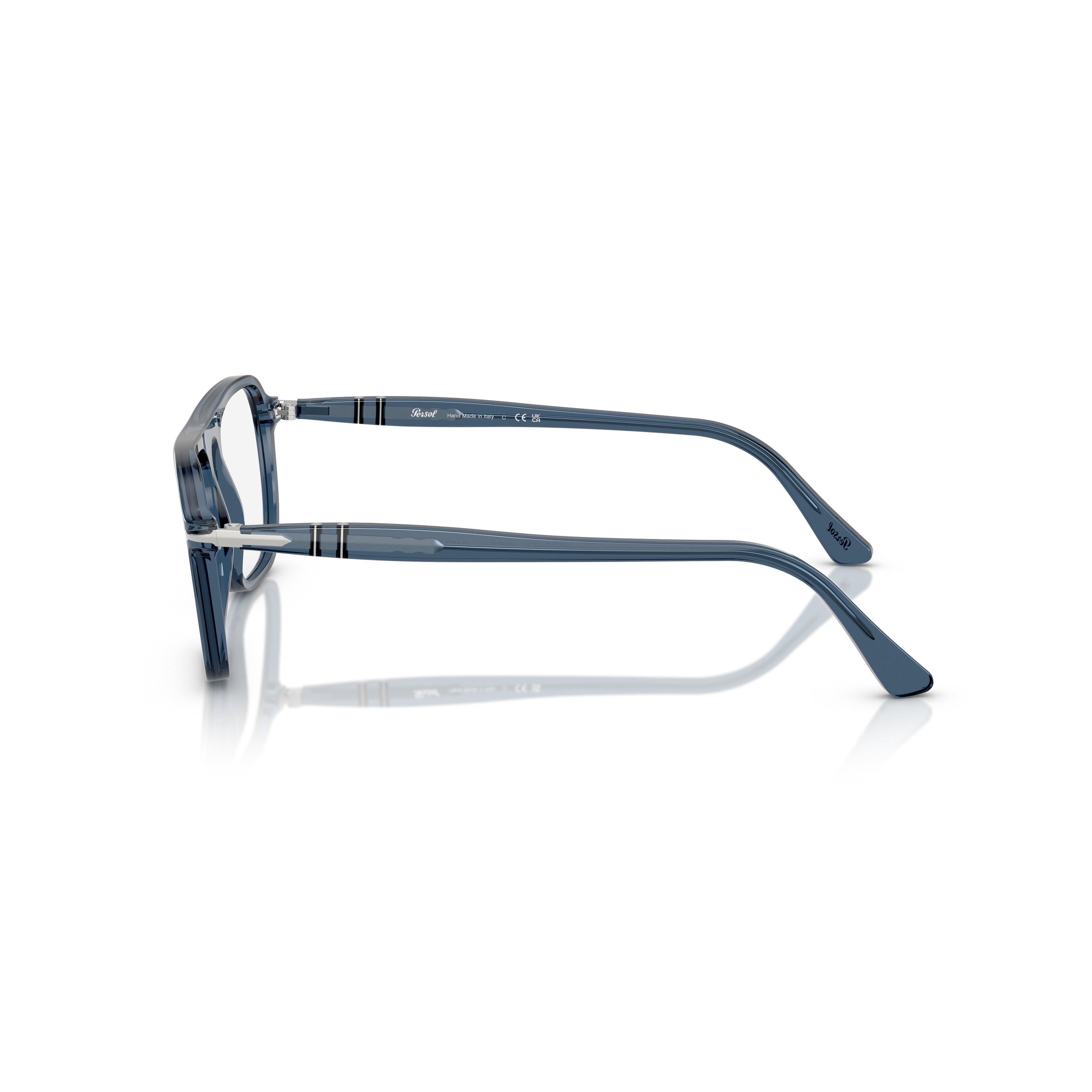 0po3359v Translucent Acetate Square Frame Eyeglasses with Keyhole Bridge
