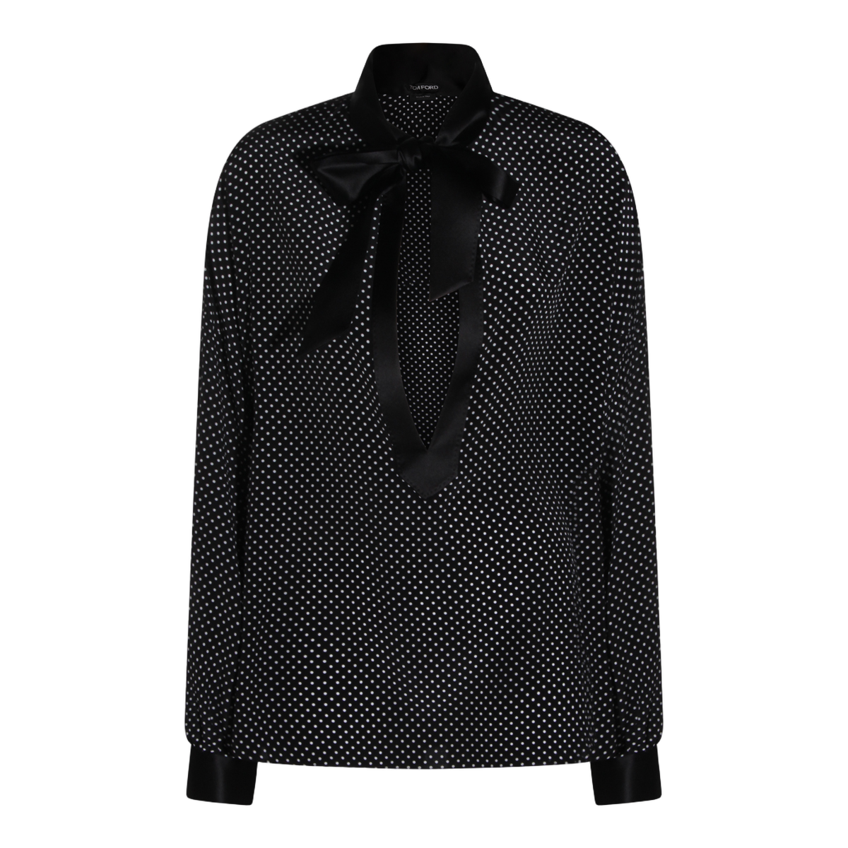 Polka Dot Long-Sleeve Blouse