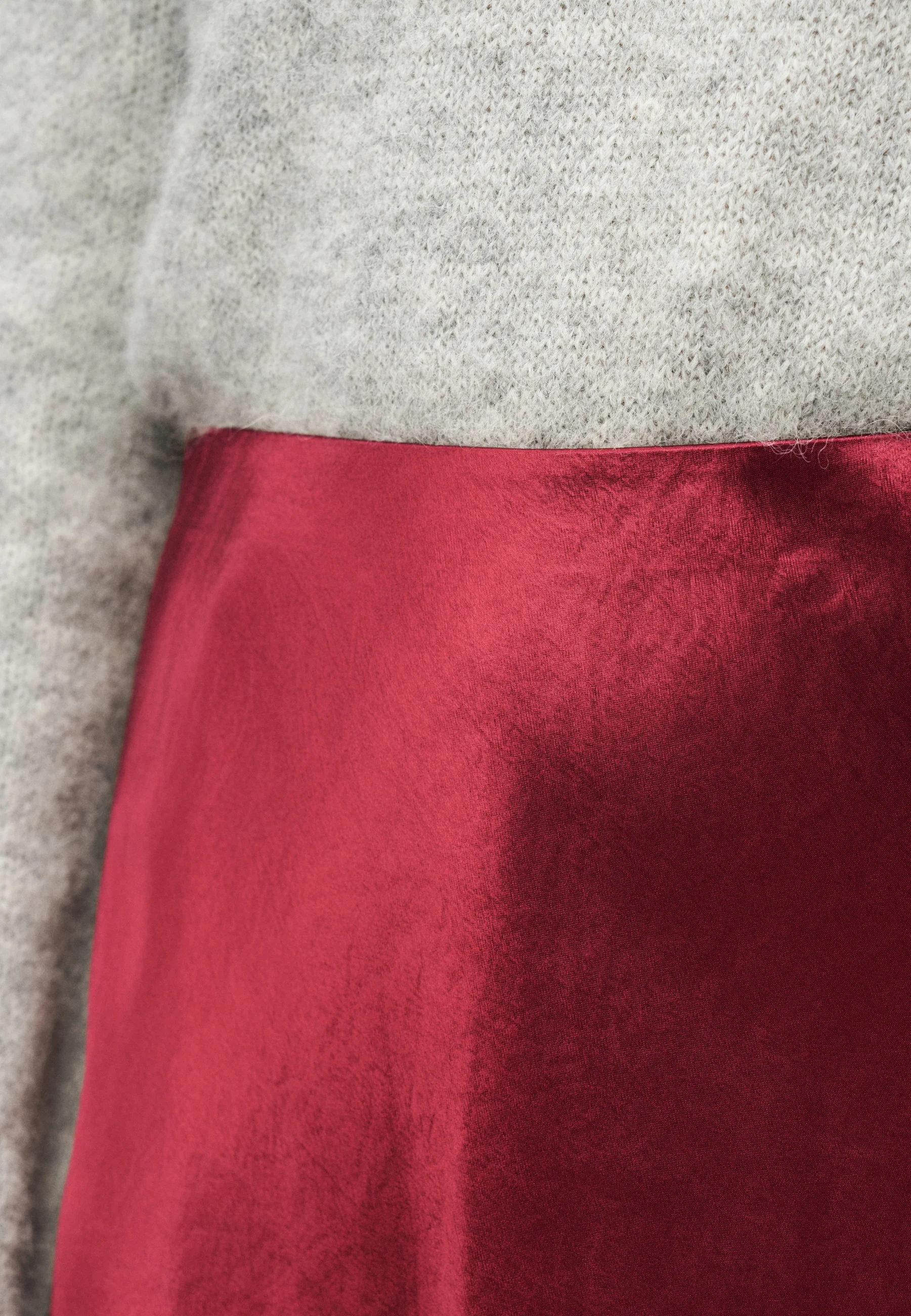 Red Acetate Evening Gown