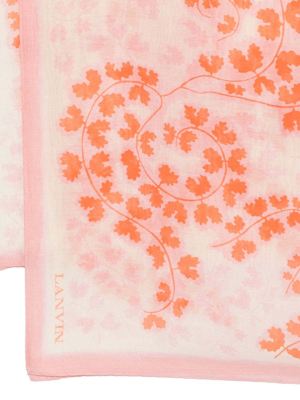 Square Scarf in Pink Cotton-Silk Blend