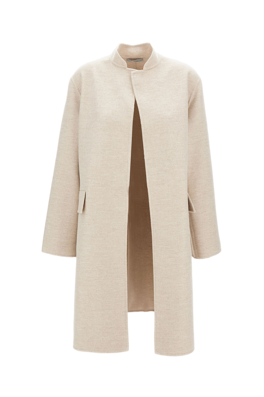 Long Cashmere Coat With Open Front