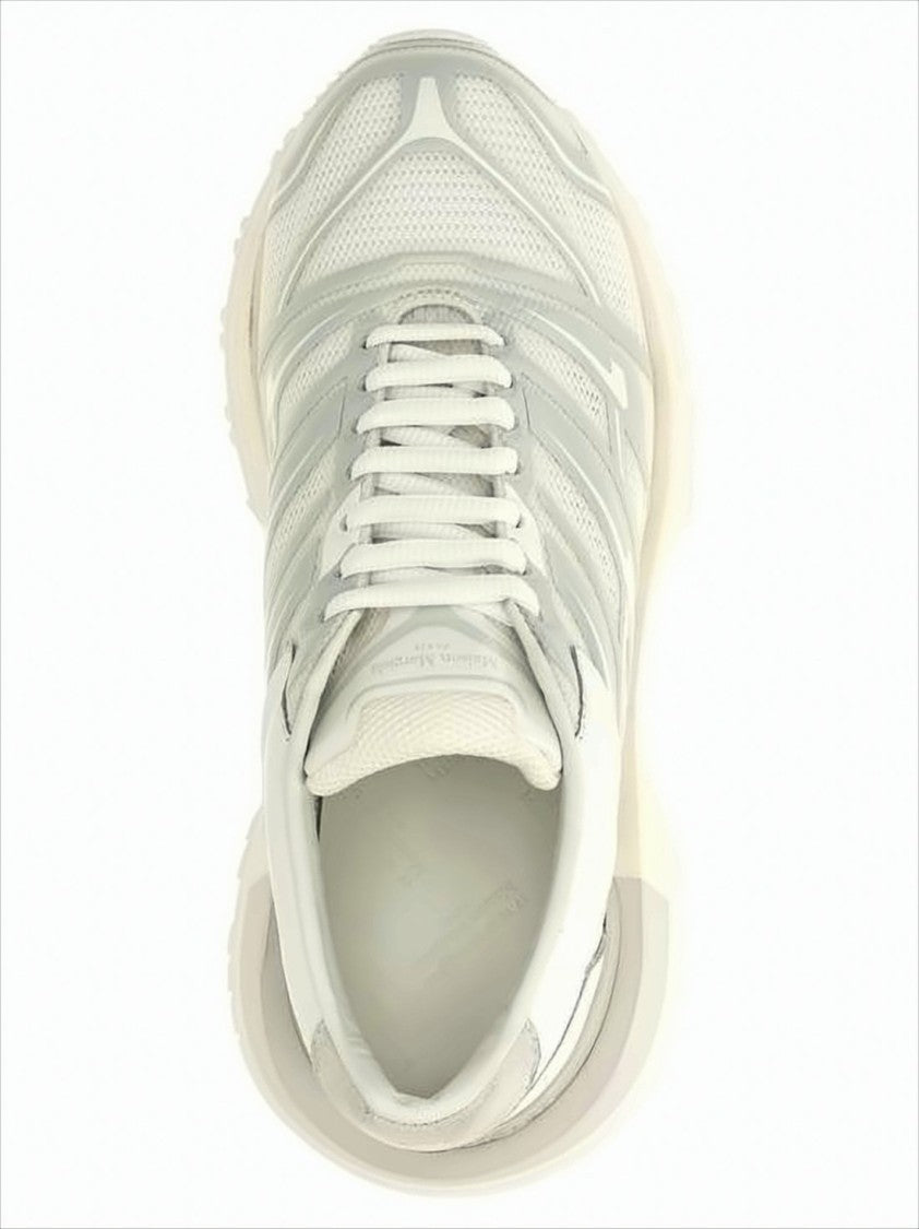 Dynamic Layered Sneakers With Leather And Mesh