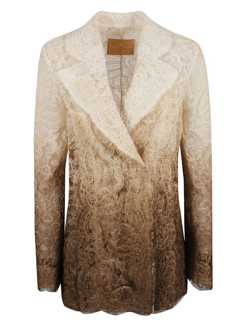 Lace-Detail Jacket With Gradient Effect