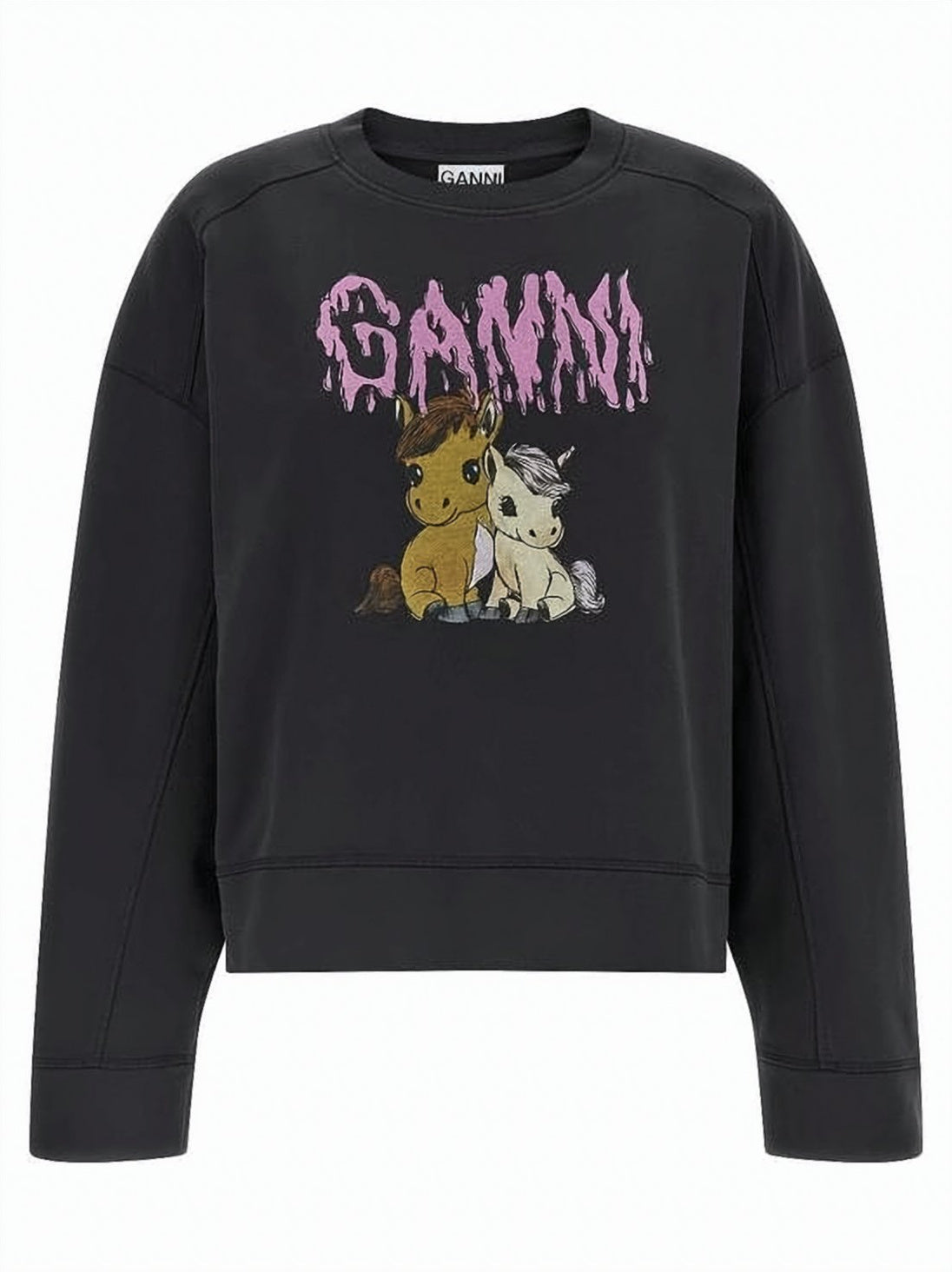 Relaxed Fit Long-Sleeve Cotton Top with Playful Graphic