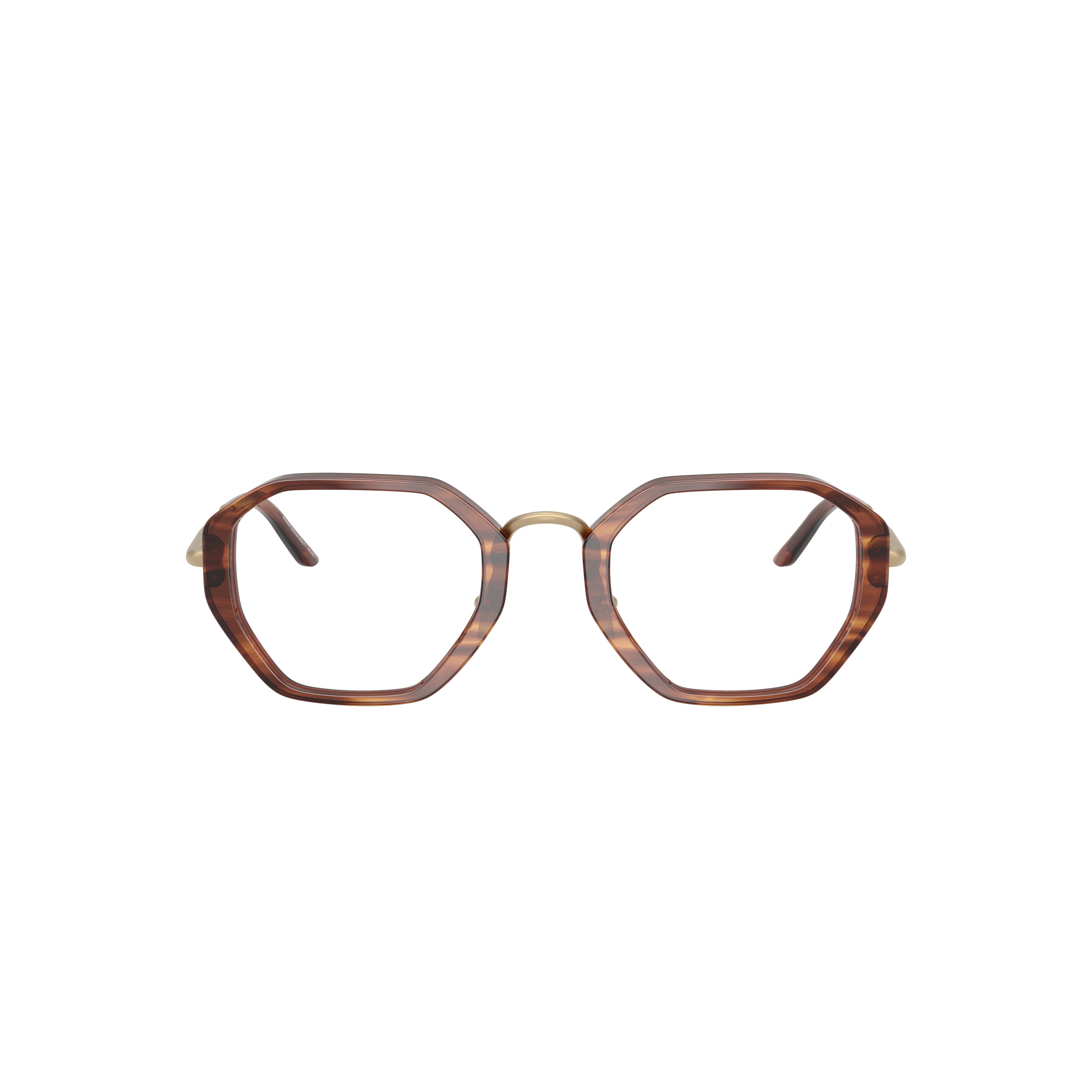 0ar7282 Geometric Tortoiseshell Eyeglasses with Gold Accents