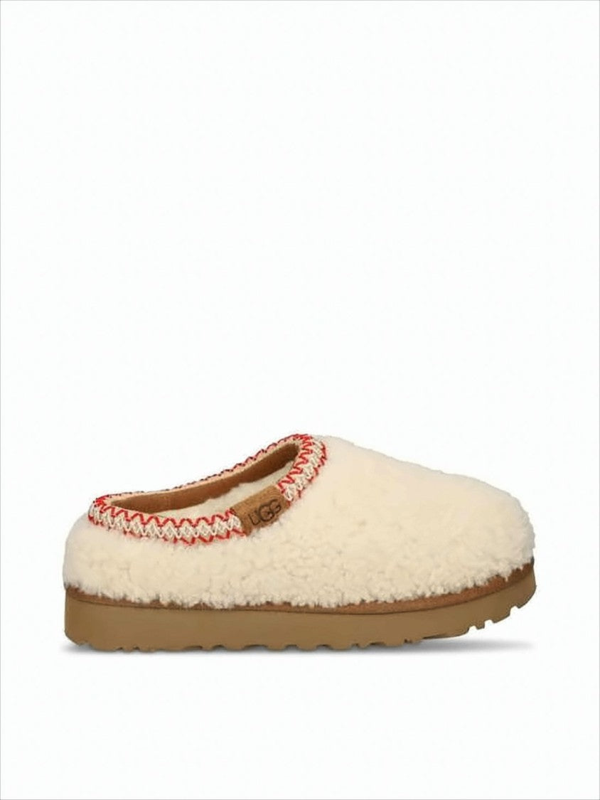 Textured Wool Blend Slip-On Mule with Zigzag Stitch