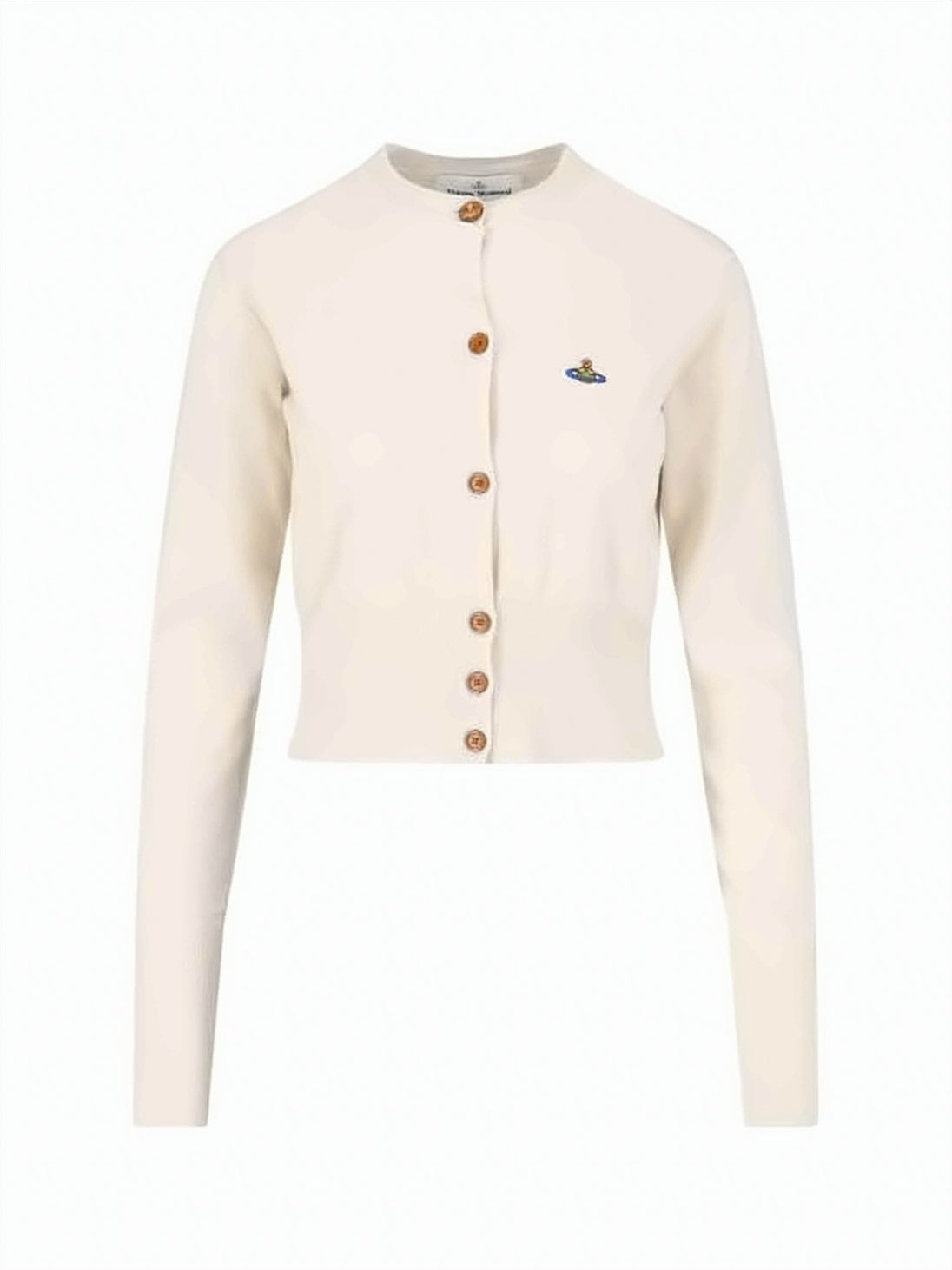 Fitted Blue Cropped Cardigan with Button-Down Front